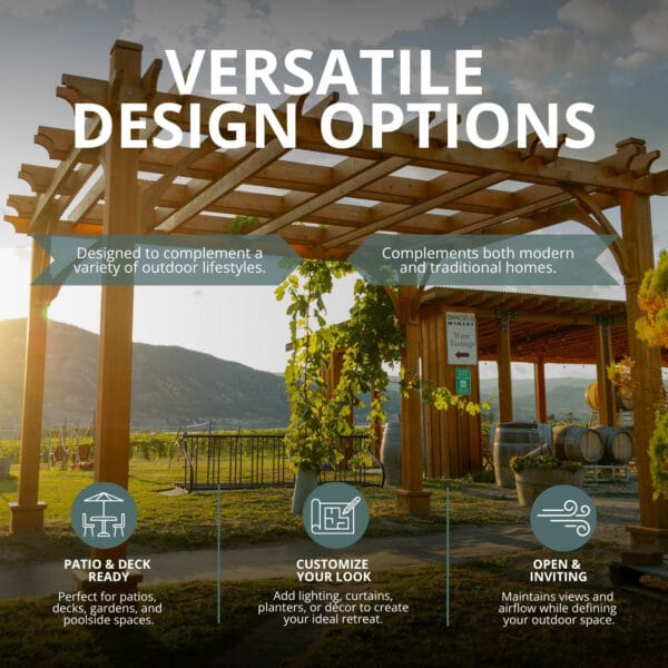 Breeze Pergola Western Red Cedar Shed Kit Outdoor Living Today Cedar Pergola and Canopy Kits No Canopy 3