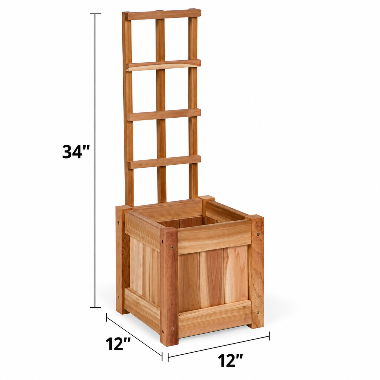 2-Piece Western Red Cedar Planter Boxes with Trellis Set